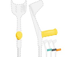 MySleeve - Handvathoezen (2 stuks) met Gelkussen voor Krukken, voorkomt Vallende Krukken, Krukken Handgrepen Pads, Cover voor Krukken, NIET voor Anatomische Krukken - 21x6,5x9 cm, geel (excl. kruk)