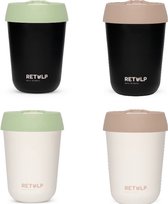 Retulp Travel Mug - Voordeel pakket - Koffiebekers to go - Koffiebeker 4 stuks - 275 ml