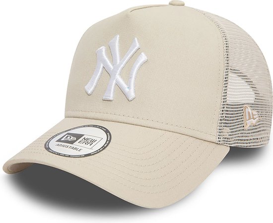 New Era - Casquette de camionneur A-Frame beige clair New York Yankees League Essential