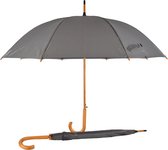 Opvouwbare Paraplu Duo met Houten Handvat - Voor Heren en Dames| 98cm Diameter | Windproof & Automatisch | Grijs