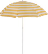 Master Grill&Party -Parasol - parasol de jardin, diamètre 180 cm, blanc avec rayures jaunes, JKB02