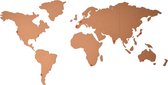 Groot Wereldkaart Kurk Prikbord - 102 x 50,3 cm - Licht Bruin met 10 Zwarte Punaises Inclusief - Duurzaam Materiaal voor Kantoor, School en Thuis Wanddecoratie