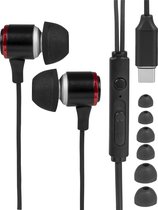 Nuvance - Oortjes met Draad - USB-C Aansluiting - Oordopjes met Draad - In-Ear Oortjes met Draad en Microfoon - Zwart