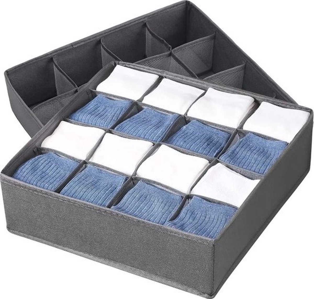Consumerce® Sokken en Ondergoed Organizer – Lade Verdeler Opbergsysteem – Kleding – Kledingorganizer – Kledingkast Opberger – Ladeverdeler Bakjes – Organiser Opbergbox – Opbergdoos Verdeler Kast – BH