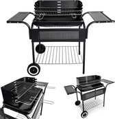 Grill de jardin - Barbecue - étagères métalliques - réglage de la grille - BBQ - Grill sur roulettes - Structure métallique stable - Grill à charbon - Barbecue à charbon