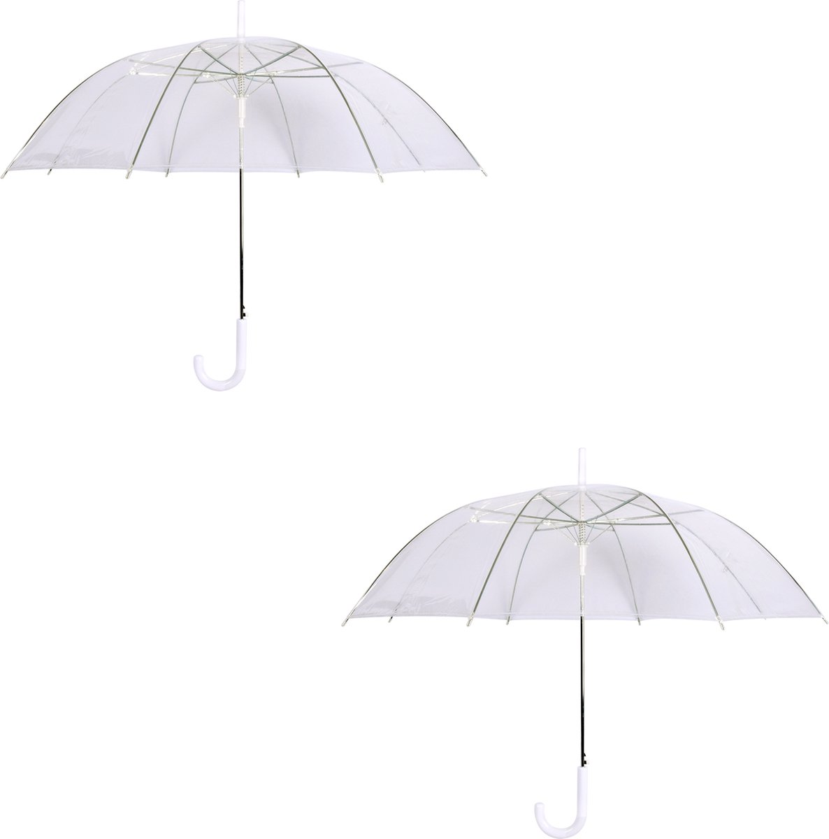 Set van 2 Transparante Koepelparaplu Set voor Dames - Opvouwbaar - Windproof - Cadeau voor Vrouwen - Voor Verjaardagen, Jubilea of Valentijnsdag – 98cm Diameter