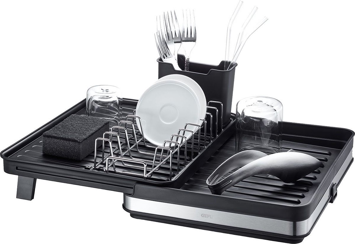 Goedkoopste Afdruiprek, Verstelbaar, Kunststof,RVS, 36 x 30.5 x 18 cm - GEFU | SMARTLINE