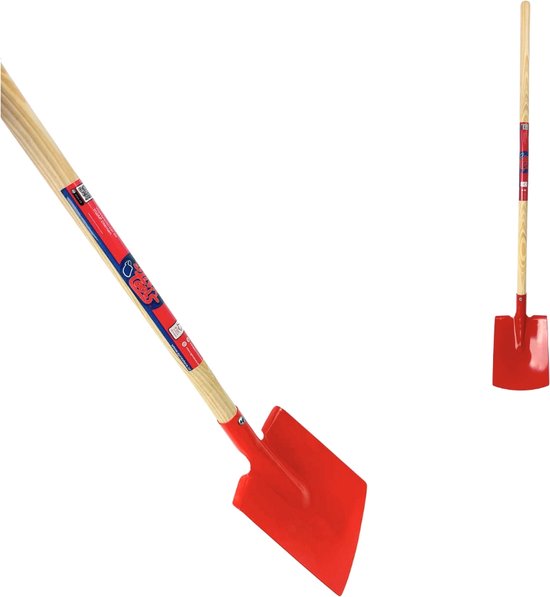 Synx Tools Kinderspade met opstapje Rood - Kinderspade - schepjes - Bats / Spade - Buitenspeelgoed - Tuinierspeelgoed - Zandbakspeelgoed - Speelgoed - Schopje - Kinderen - Totale lengte 73cm