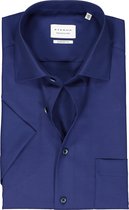 ETERNA comfort fit overhemd korte mouw - twill - donkerblauw - Strijkvrij - Boordmaat: 45