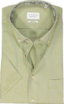 ETERNA modern fit overhemd korte mouw - Oxford - groen (contrast) - Strijkvrij - Boordmaat: 38