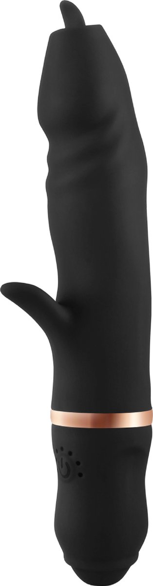 Goedkoopste Cupitoys® Tarzan vibrator met tong - 22,7cm - Zwart - 7 standen - Vibrators voor vrouwen en mannen - Sex toys voor vrouwen en mannen