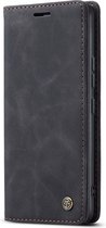 CaseMania Bookcase hoesje geschikt voor Oppo A78 5G - Effen Zwart - Kunstleer