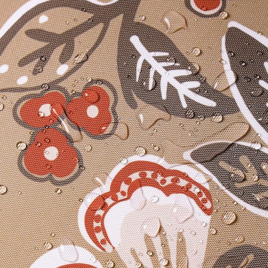 Sierkussen Fleur / Rayure - Beige | Collection Plein air / Extérieur | 45 x 45 cm | Coton