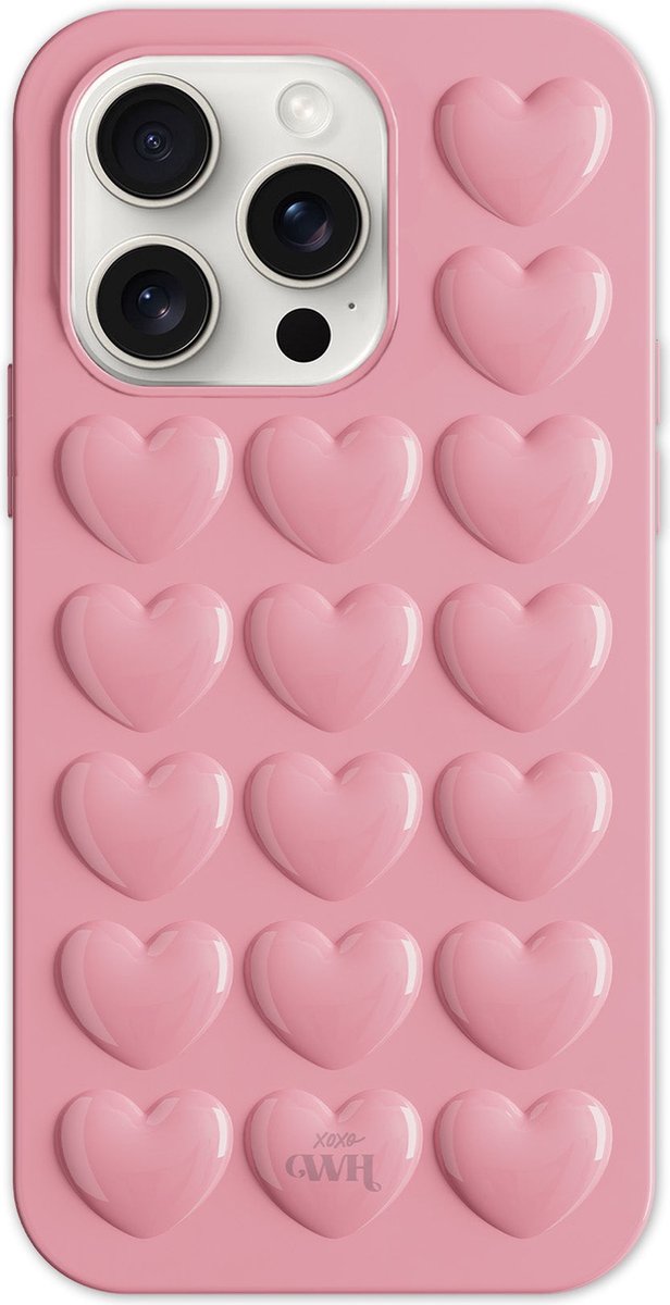 xoxo Wildhearts Heartbreaker Pink telefoonhoesje - Geschikt voor iPhone 13 Pro Max - Heart case - Hoesje met hartjes patroon - Case met hart - verstevigde backcover - Roze