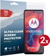 Protecteur d'écran Rosso adapté au Motorola Moto G04 | Pack Duo Ultra Clair | Feuille de TPU | Film protecteur compatible avec les coques | 2 pièces