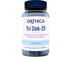 Orthica Orthica Tri Zink-25 - organisch gebonden zink - 60 vegacapsules - 60 stuks