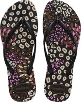 Havaianas SLIM ANIMALS - Zwart/Roze - Maat 35/36 - Dames Slippers