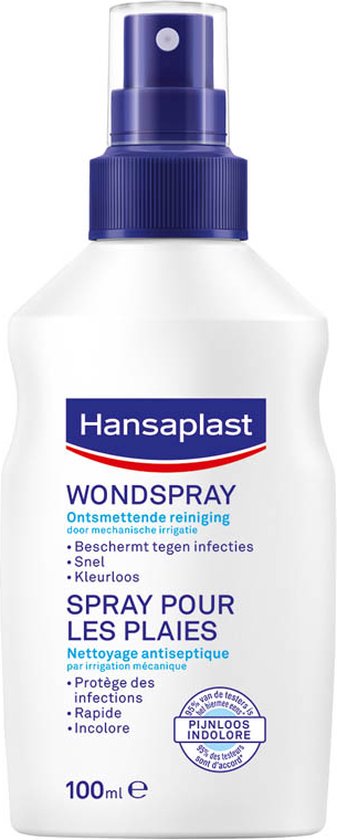 Hansaplast - Wondspray - 100ml - Wondreiniging - Huidvriendelijk