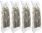 4 stuks hangende vacuümzakken voor kleding - 135 x 70 cm grote vacuümzakken kleding met haken voor pakken, mantels, jassen, donsjassen