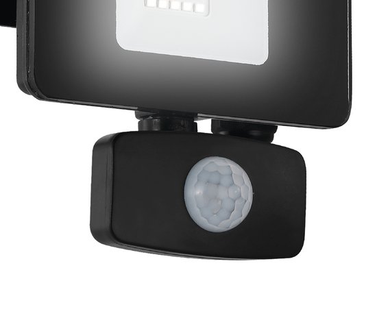 LED buitenspot Faedo 3 met sensor, zwart, 20W