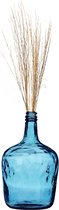 Natural Living Bloemenvaas Jeanne - blauw transparant - gerecycled glas - D25 x H40 cm - Fles vazen - 10L