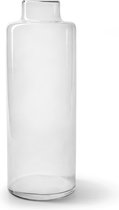 Jodeco Bloemenvaas Willem - helder transparant - glas - D11,5 x H32 cm - fles vorm vaas