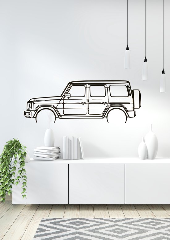 olivios design silhouette de voiture Mercedes Classe G 100x37cm en MDF de 4mm d'épaisseur noir