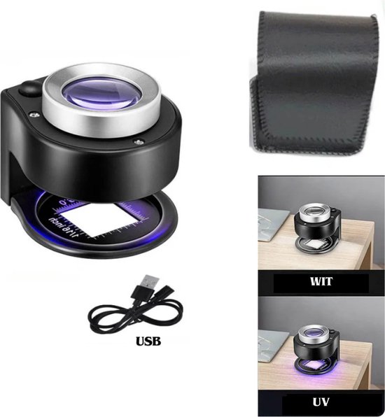 Mini Loupe De Bijoutier éclairante TRIXES - Grosissement X60, LED, Noire