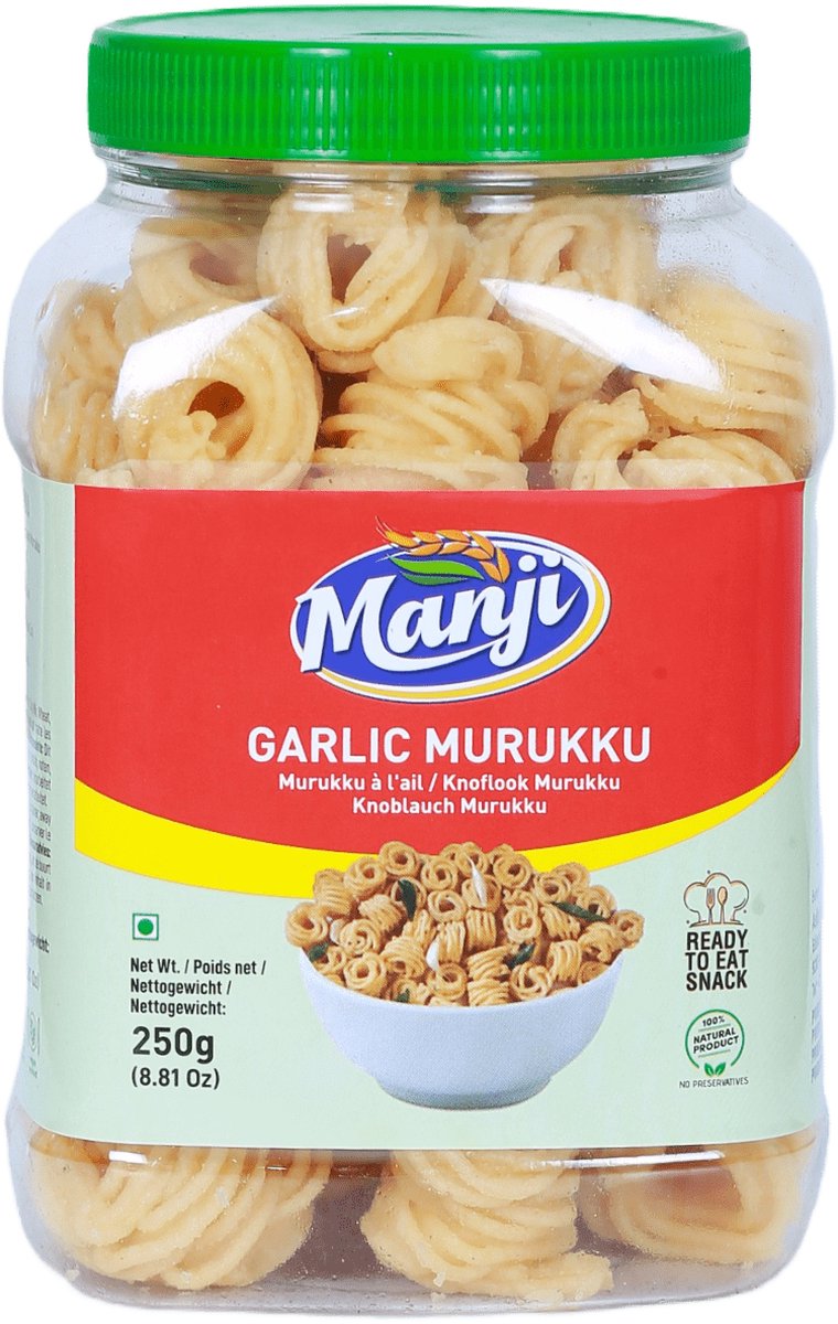 Manji - Knoflook Murukku - Indiase Snack - 250 g