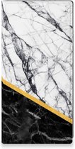 GSM Hoesje Geschikt voor Samsung Galaxy S24 Ultra Mobiel Case Marble White Black