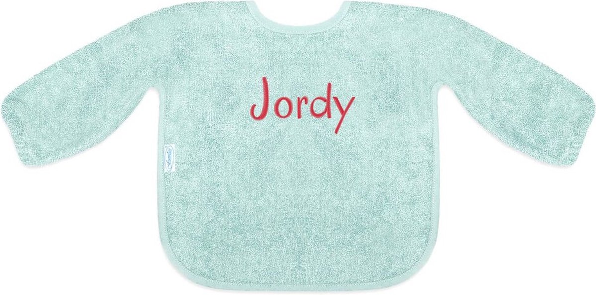 Goedkoopste Mouwslab Mint met naam | geborduurd | gepersonaliseerd