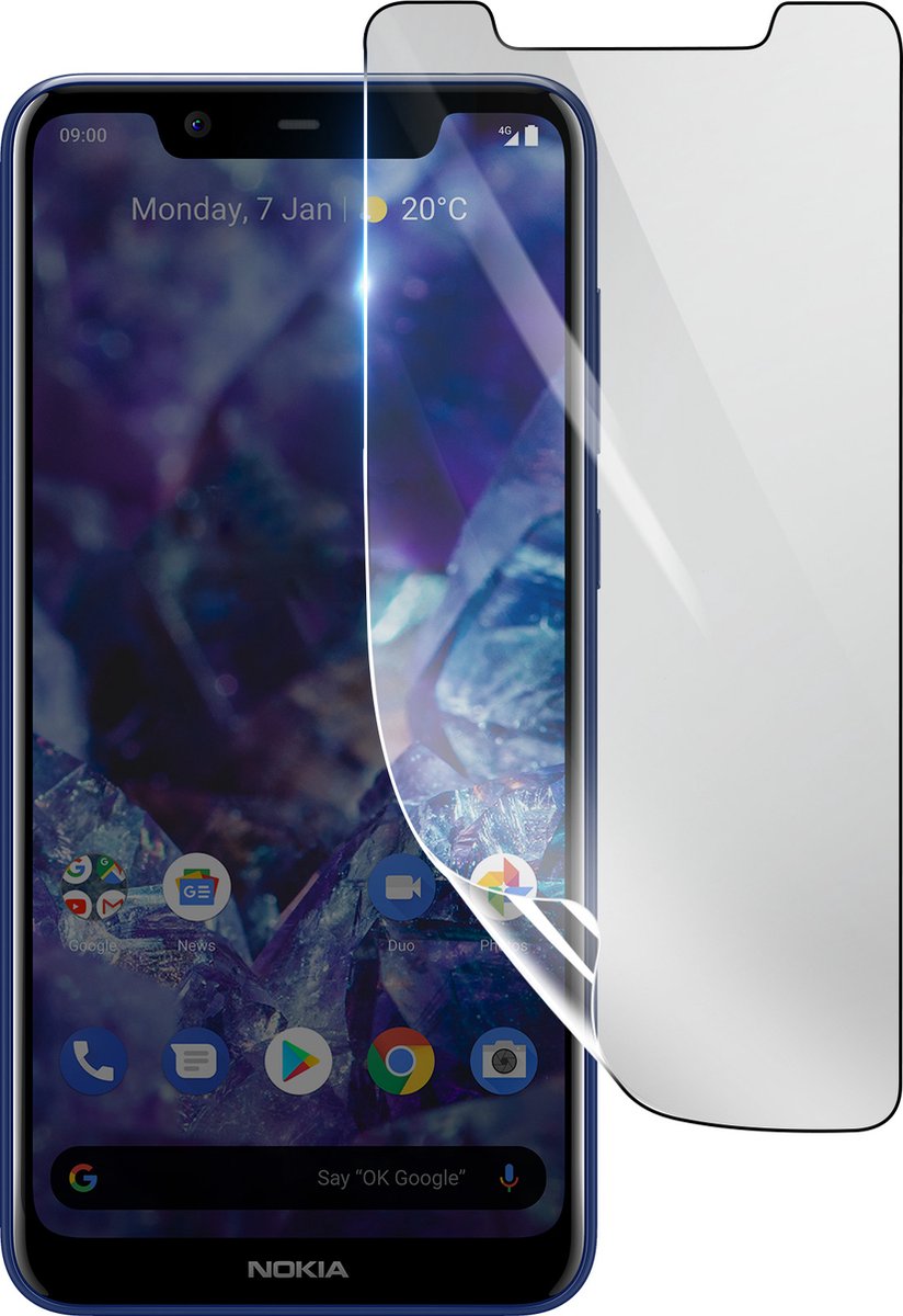 3mk, Geschikt voor Nokia 5.1 Plus, Schokbestendige Hydrogel Screenprotector, Transparant