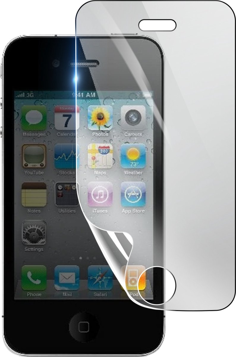 3mk, Geschikt voor iPhone 4, Schokbestendige Hydrogel Screenprotector, Transparant