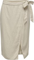 Jacqueline de Yong Rok Jdysay Mw Linen Midi Wrap Skirt Wvn 15321187 Oatmeal/melange Dames Maat - L