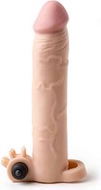 Manchon pénien vibrant avec sensation réelle - 19 cm - beige