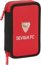 Dubbele etui Sevilla Fútbol Club Zwart Rood 12.5 x 19.5 x 4 cm (28 Onderdelen)