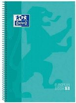 Oxford École Europeanbook - carnet - bord coloré - A4+ - losange 5mm - 80 feuilles - 4 trous - couverture rigide - menthe pastel