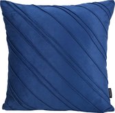 Velvet Stripe Blauw Kussenhoes | Velvet / Polyester | 45 x 45 cm