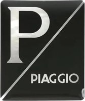 Sticker logo embleem Piaggio zwart Vespa Sprint Primavera scooter voorzijde