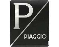 Sticker logo embleem Piaggio zwart Vespa Sprint Primavera scooter voorzijde