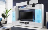 TV Meubel Switch + LED - 260 x 150 cm- Wandmeubel - mat wit / glanzend wit - Maxi Maja