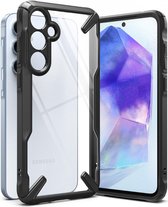 Ringke Fusion X | Coque adaptée pour Samsung Galaxy A55. | Couverture arrière | Norme militaire | Noir transparent