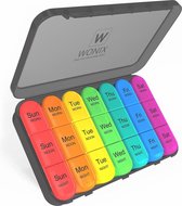 Wonix® - Pillendoos 7 dagen - Uitneembare Pillendoosjes - Medicijndoosje - 3 Vakken - Multi Kleuren - Overzichtelijk