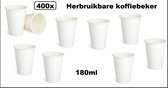 400x Herbuikbare koffie beker 180ml - vaatwasser proof - Next generation - Koffie bakkie koffiebeker reusable drank warm koud thee