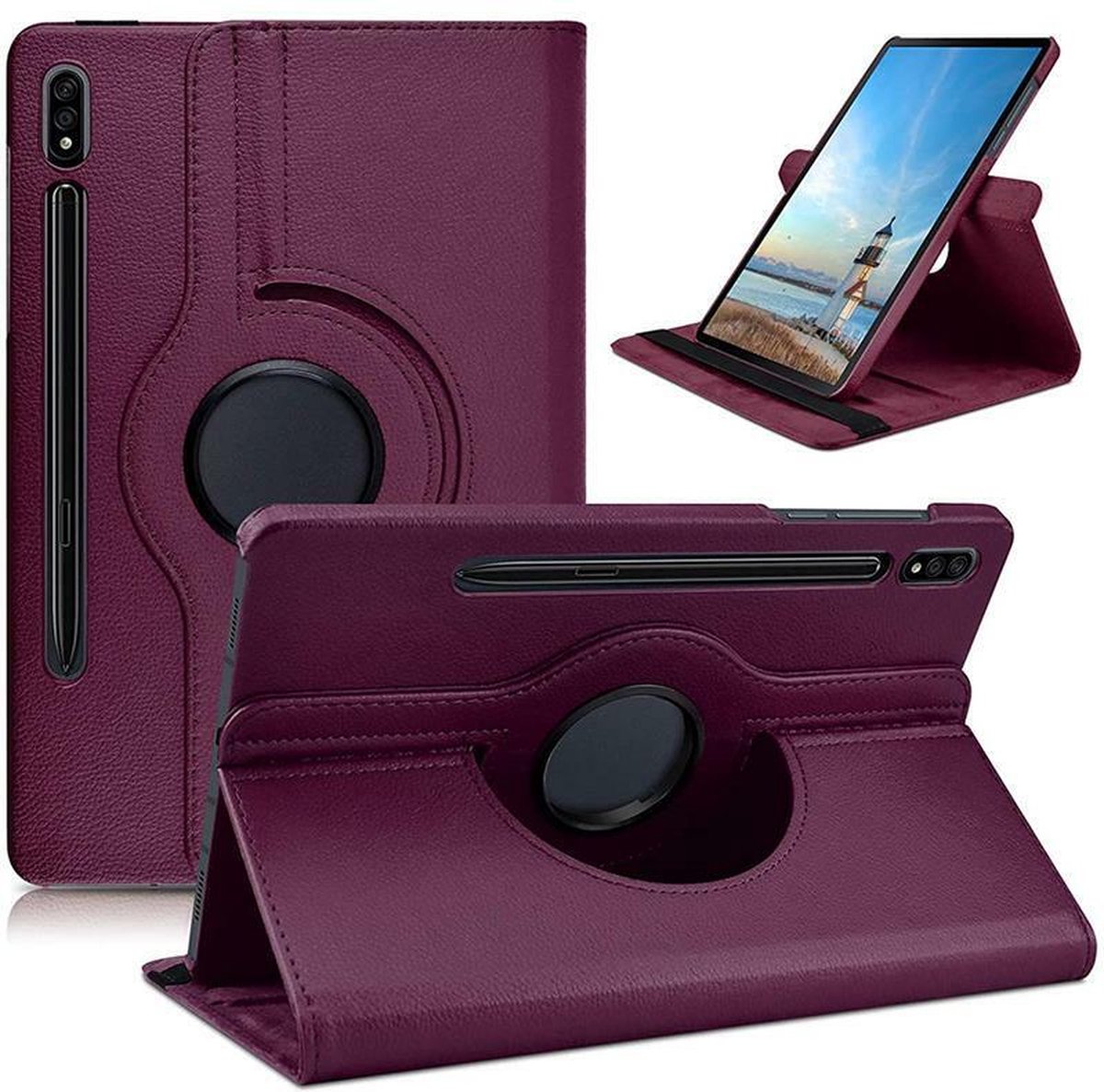 Back cover Geschikt voor: Samsung Galaxy Tab S6 10.5 inch 2019 T860 - Tablet Hoesje - 360° draaibaar case - Paars