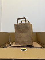 KURTT - Sac en papier / sacs en papier 22 + 10 x 28 cm marron, 50 pièces