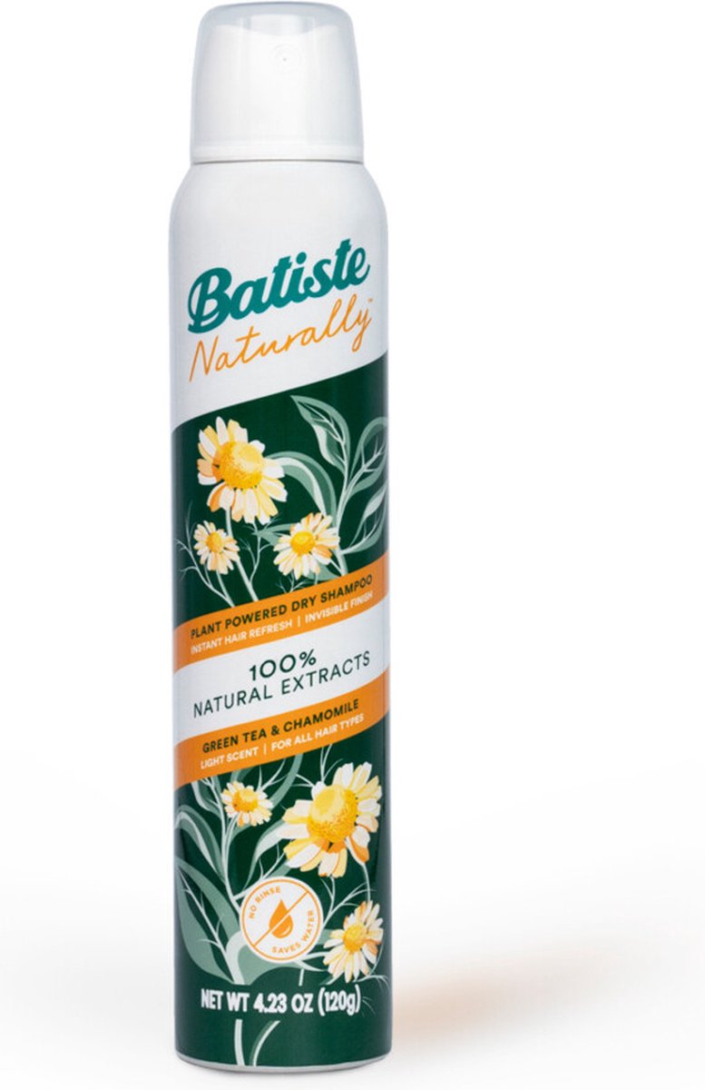 Batiste Naturally Droogshampoo Green Tea & Chamomile - 6 x 200 ml - Voordeelverpakking