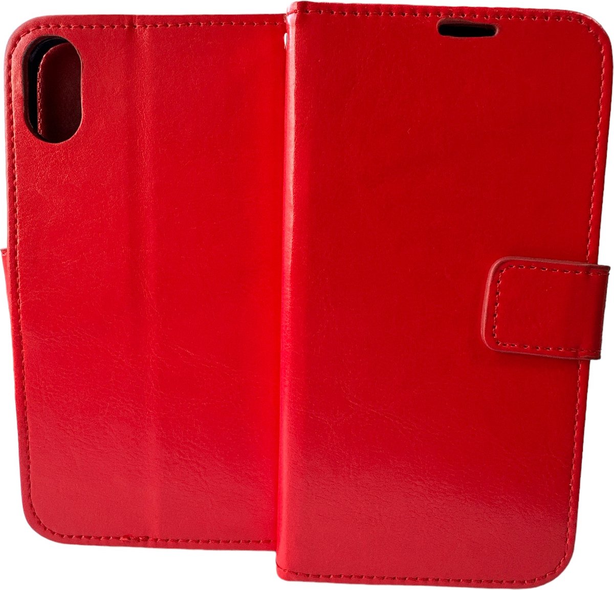 Bookcase Rood Geschikt voor: Apple iPhone XR- portemonnee hoesje - ZT Accessoires