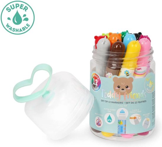 Legami - Set Of 12 Markers - Teddy Friends - Teddy Bear