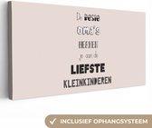 Canvas Schilderij De beste oma's herken je aan de liefste kleinkinderen - Spreuken - Quotes - Oma - 40x20 cm - Wanddecoratie